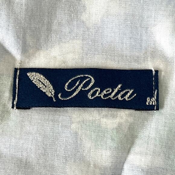 Poeta Floral Shift Dress Sz M Women’s NEW Sun Dress Tank Blue White Peekaboo - Picture 6 of 9